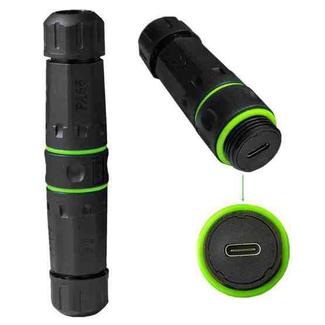 10Gpbs Outdoor IP68 Waterproof Single Port Type-C Female to Female Straight Coupler Adapter