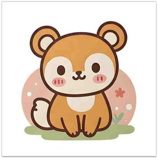 Squirrel Frameless Canvas Decorative Painting Print On Your Demand, Size:40x40cm