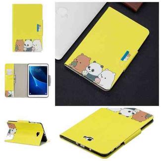 For Samsung Galaxy Tab A 10.1 (2016) / T580 Painted Pattern Horizontal Flip Leather Case with Holder & Card Slots & Wallet(Bear family)