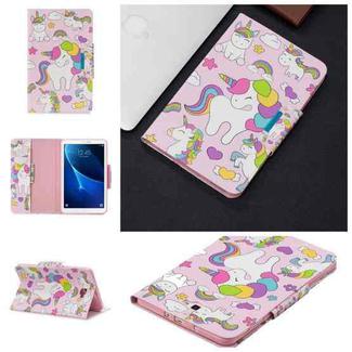 For Samsung Galaxy Tab A 10.1 (2016) / T580 Painted Pattern Horizontal Flip Leather Case with Holder & Card Slots & Wallet(Unicorn Family)