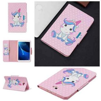 For Samsung Galaxy Tab A 10.1 (2016) / T580 Painted Pattern Horizontal Flip Leather Case with Holder & Card Slots & Wallet(Unicorn)