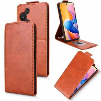 For TCL 60R 5G / 60 5G Magnetic Vertical Flip Leather Phone Case with Buckle(Brown)