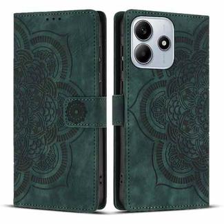 For Redmi Note 14 5G Mandala Embossed Retro Frosted Leather Phone Case(Green)