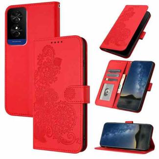 For TCL 50 5G / 50 XE / 50 XE NXTpaper Datura Flower Embossed Flip Leather Phone Case(Red)