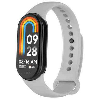 For Xiaomi Smart Band 9 / 9 NFC / 8 / 8 NFC xDfind Metal Buckle Solid Color Silicone Watch Band(Grey)