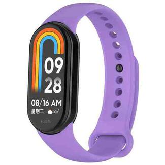 For Xiaomi Smart Band 9 / 9 NFC / 8 / 8 NFC xDfind Metal Buckle Solid Color Silicone Watch Band(Purple)