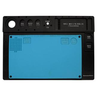 Microscope Aluminum Alloy Stand Base Heat-Resistant Silicone Pad(Black)