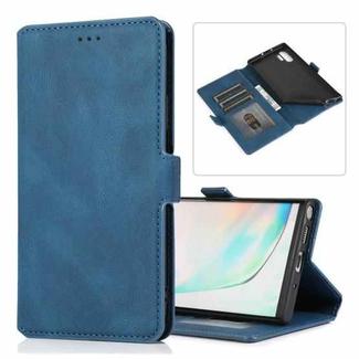 For Samsung Galaxy Note 10 Plus Retro Magnetic Closing Clasp Horizontal Flip Leather Case with Holder & Card Slots & Photo Frame & Wallet(Navy Blue)