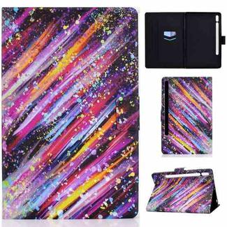 For Samsung Galaxy Tab S7 11.0 T870 Colored Drawing Pattern Voltage Horizontal Flip Black TPU + PU Leather Case with Holder & Card Slots & Anti-skid Strip & Sleep / Wake-up Function(Meteor)