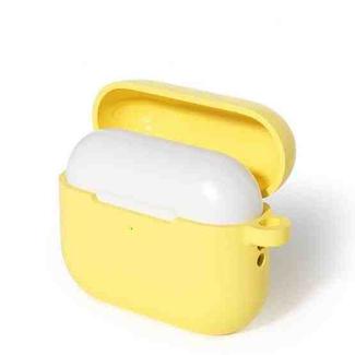 For AirPods Pro 3 Silicone Earphone Protective Case with Hook(Yellow)