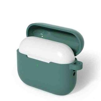 For AirPods Pro 3 Silicone Earphone Protective Case with Hook(Pine Green)