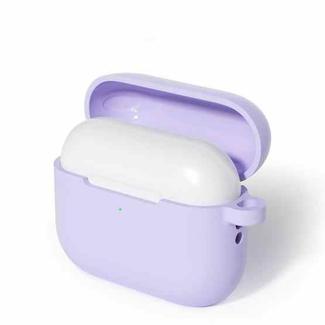For AirPods Pro 3 Silicone Earphone Protective Case with Hook(Lavender Purple)