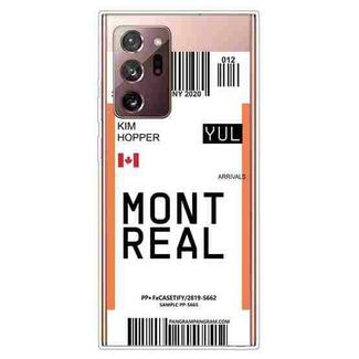 For Samsung Galaxy Note 20 Ultra Boarding Pass Series TPU Phone Protective Case(Montreal)