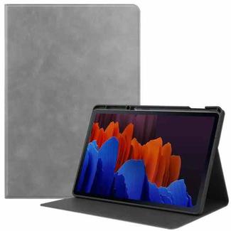 For Samsung Galaxy Tab S8+ / Tab S8 Plus /  Tab S7 FE / Tab S7+ T970 Cowhide Texture TPU Tablet Horizontal Flip Leather Case with Holder & Sleep / Wake-Up Function & Pen Slot(Grey)