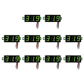 10 PCS 0.28 inch 2 Wires Adjustable Digital Voltage Meter, Color Light Display, Measure Voltage: DC 2.5-30V(Green)