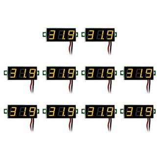 10 PCS 0.28 inch 2 Wires Adjustable Digital Voltage Meter, Color Light Display, Measure Voltage: DC 2.5-30V (Yellow)