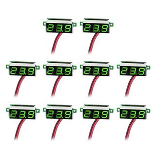 10 PCS 0.36 inch 2 Wires Digital Voltage Meter, Color Light Display, Measure Voltage: DC 2.5-30V(Green)