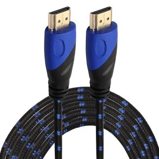 5m HDMI 1.4 Version 1080P Nylon Woven Line Blue Black Head HDMI Male to HDMI Male Audio Video Connector Adapter Cable