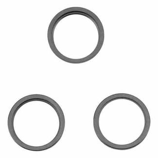 For iPhone 14 Pro Max 3PCS Rear Camera Glass Lens Metal Outside Protector Hoop Ring(Black)