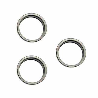 For iPhone 15 Pro / 15 Pro Max 3pcs/set Rear Camera Glass Lens Metal Outside Protector Hoop Ring (Gold)