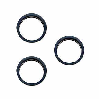 For iPhone 15 Pro / 15 Pro Max 3pcs/set Rear Camera Glass Lens Metal Outside Protector Hoop Ring (Blue)