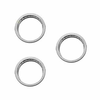 For iPhone 15 Pro / 15 Pro Max 3pcs/set Rear Camera Glass Lens Metal Outside Protector Hoop Ring (White)