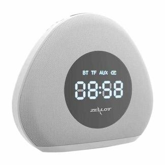 ZEALOT S23 Multifunctional Clock Wireless Bluetooth Speaker, Built-in Microphone, Support Bluetooth Call & Two Alarms & AUX & TF Card & Dimmable LED Light (White)