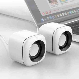 A1 USB Wire-controlled 9D Subwoofer Sound Mini Wired Speaker, Premium Version(White)
