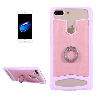 5.2-5.5 inch Universal Crazy Horse Texture PU Leather + Silicone Protective Case with Holder for Sony, Huawei, Meizu, Lenovo, ASUS, Cubot, Oneplus, Dreami, Oukitel, Xiaomi, Ulefone, Letv, DOOGEE, Umi, ZTE, Vernee, Elephone, Vkworld, THL and other Smartphones, Size: 15.6x8.2x1cm(Pink)