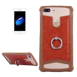 5.2-5.5 inch Universal Crazy Horse Texture PU Leather + Silicone Protective Case with Holder for Sony, Huawei, Meizu, Lenovo, ASUS, Cubot, Oneplus, Dreami, Oukitel, Xiaomi, Ulefone, Letv, DOOGEE, Umi, ZTE, Vernee, Elephone, Vkworld, THL and other Smartphones, Size: 15.6x8.2x1cm(Brown)