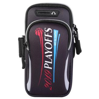 Multi-functional Universal Double Layer Zipper Letter Sport Arm Case Phone Bag with Earphone Hole for 6.6 Inch or Below Smartphones(Grey)