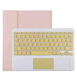 TG11BC Detachable Bluetooth Yellow Keyboard Microfiber Leather Tablet Case for iPad Pro 11 inch (2020), with Touchpad & Pen Slot & Holder (Pink)