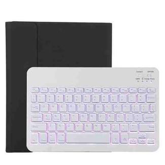 TG11BS Detachable Bluetooth White Keyboard Microfiber Leather Tablet Case for iPad Pro 11 inch (2020), with Backlight & Pen Slot & Holder (Black)