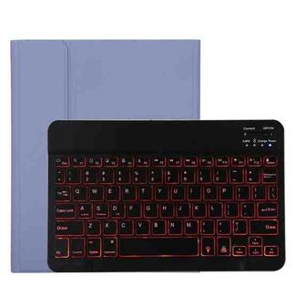 TG11BS Detachable Bluetooth Black Keyboard + Microfiber Leather Tablet Case for iPad Pro 11 inch (2020), with Backlight & Pen Slot & Holder(Purple)