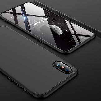 For iPhone XS Max GKK Three Stage Splicing Full Coverage PC Case (Black)