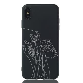 Five Hands Painted Pattern Soft TPU Case for iPhone XS Max