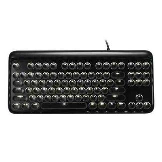 MSEZ HJK916-3 104-keys Round Ice Crystal Two-color Punk Keycap White Backlit Wired Mechanical Gaming Keyboard(Black)