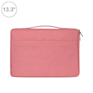 13.3 inch Fashion Casual Polyester + Nylon Laptop Handbag Briefcase Notebook Cover Case, For Macbook, Samsung, Lenovo, Xiaomi, Sony, DELL, CHUWI, ASUS, HP (Pink)