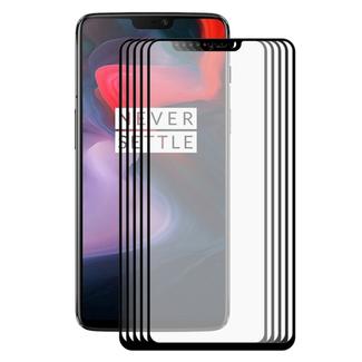 5 PCS ENKAY Hat-Prince 0.26mm 9H Surface Hardness 2.5D Full Screen Covered Tempered Glass Color Screen Film  for OnePlus 6(Black)