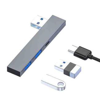 889C USB Male to USB 2.0+USB 3.0+USB-C/Type-C Female Adapter(Gray)