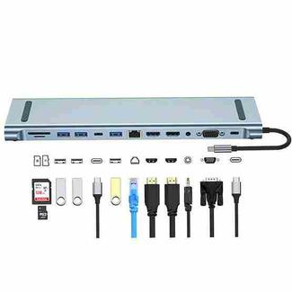 BYL-2003U2 12 in 1 USB-C / Type-C to USB Multifunctional Docking Station HUB Adapter