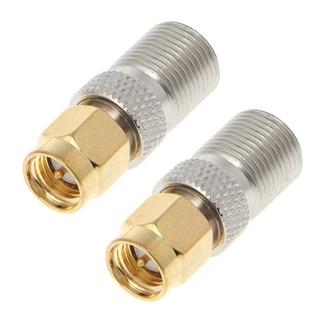 2 PCS SMA Female to F Female RF Coaxial Connector