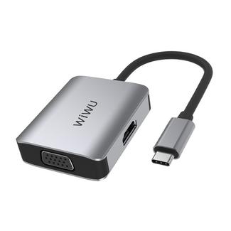 WIWU Alpha A20VH 2 In 1 USB-C / Type-C to VGA / HDMI HUB Adapter