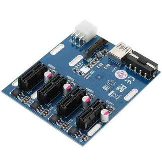 PCI-E to PCI-E Converter Card 1 to 4 1 X Express Card with 4 Ports PCI-E Slots