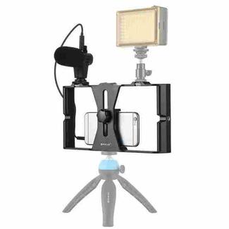 [US Warehouse] PULUZ 2 in 1 Live Broadcast Smartphone Video Rig + Microphone Kits for iPhone, Galaxy, Huawei, Xiaomi, HTC, LG, Google, and Other Smartphones(Blue)