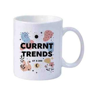 Current Trends Printed Simple White Ceramics Milk Mug Water Cup Print On Your Demand