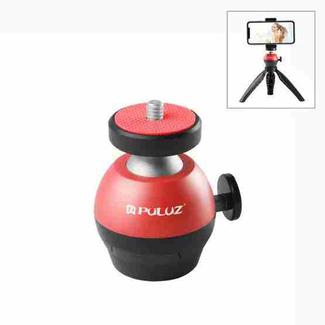 PULUZ 1/4 inch Screw Aluminum Alloy Ball Head ABS Tripod Adapter(Red)