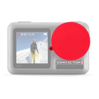 PULUZ Silicone Protective Lens Cover for DJI Osmo Action(Red)