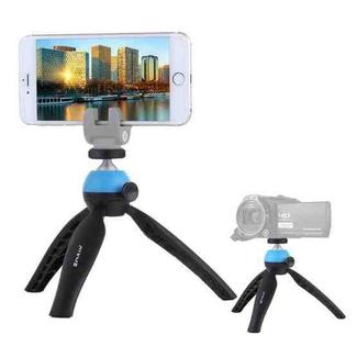 [US Warehouse] PULUZ Pocket Mini Tripod Mount with 360 Degree Ball Head for Smartphones, GoPro, DSLR Cameras(Blue)