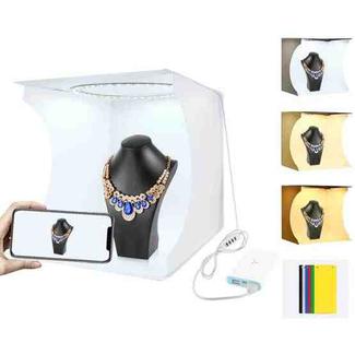 [US Warehouse] PULUZ 30cm Folding Portable Ring Light Board Photo Lighting Studio Shooting Tent Box Kit with 6 Colors Backdrops (Black, White, Yellow, Red, Green, Blue), Unfold Size: 31cm x 31cm x 32cm